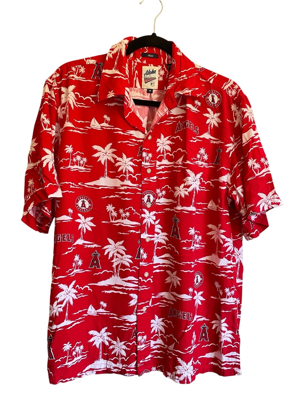 Vintage ALOHA Reyn‎ Spooner Los Angeles Angels Button-Down Shirt